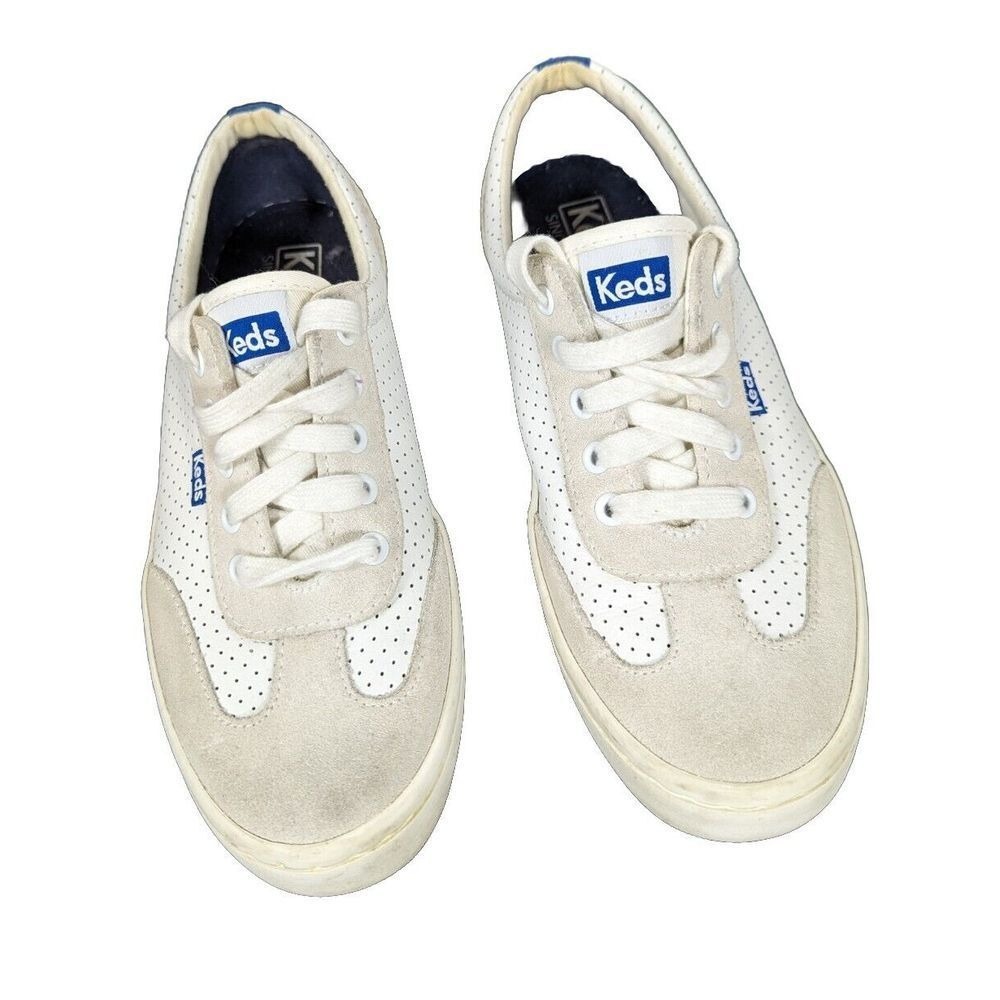 Ked's Sneakers Women's 7 White Perforated Tournament Retro‎ Tennis Shoes WH56634
